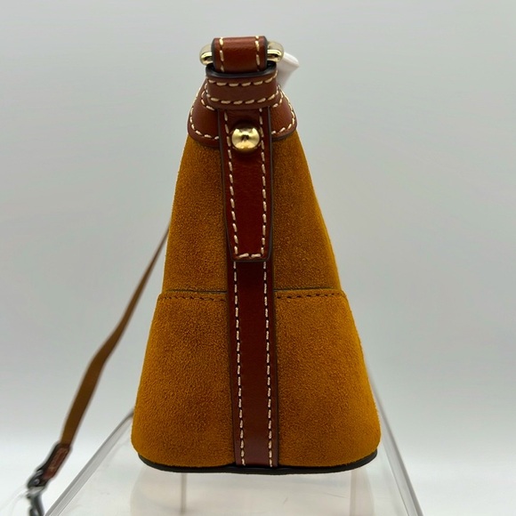 Dooney & Bourke Suede Mini Domed Crossbody Honey - Picture 5 of 13